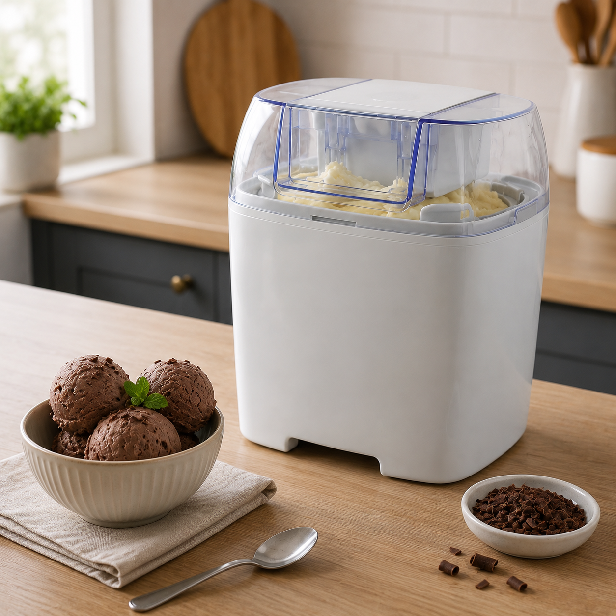 Homemade Treats | Ice Cream Maker Machine with 1.5L Freezing Bowl | Effortless Desserts for Family Fun
